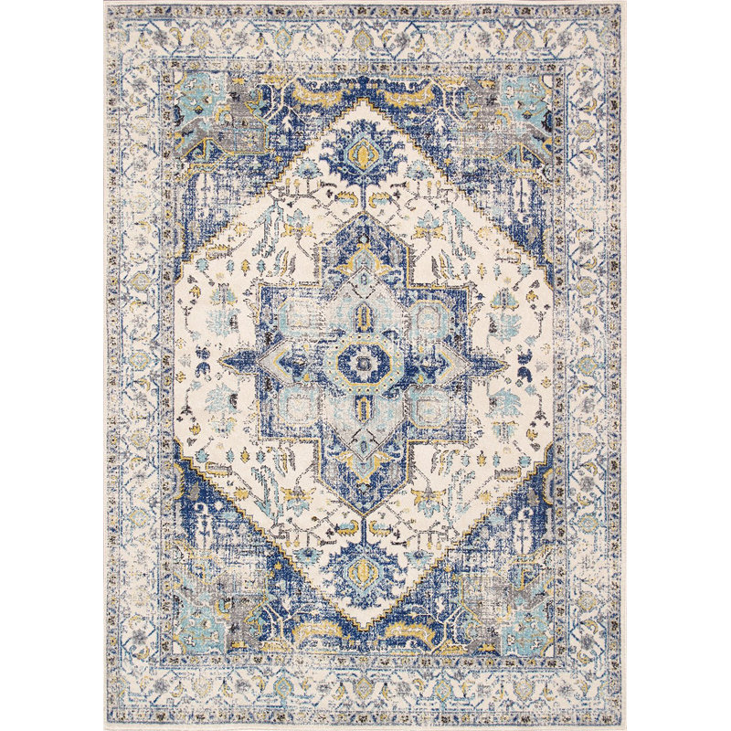Turkish Chelsea Ivory Area Rug, Rectangle 5' x 7'6"