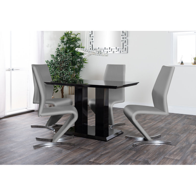 Ensemble de 6 tables de salle à manger Eubanks, H 29,53 po x L 47,24 po x l 27,56 po, 5 pièces: table, 4 chaises
