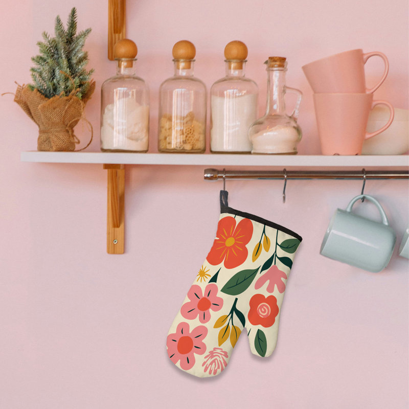 Soft Flora Oven Mitt Cotton Twill