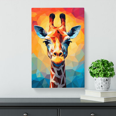 Giraffe Geometric No.2 - Wrapped Canvas