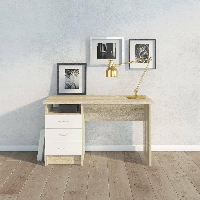 Gouge Computer Desk, Brown/White