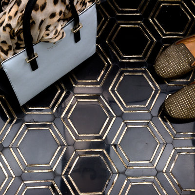 Carreau de mosaïque en pierre naturelle pour mur et plancher 4 po x 5 po Gyre