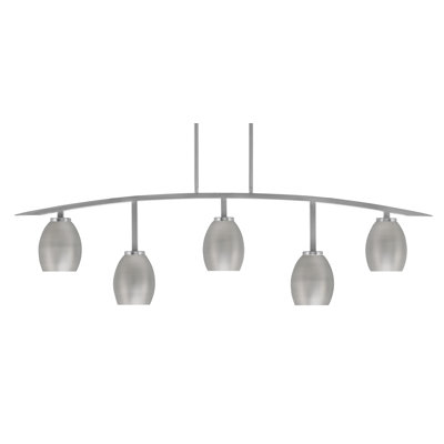 Barre d'éclairage 5 lumières kurve au fini graphite avec abat-jour ovales en métal de 5 po