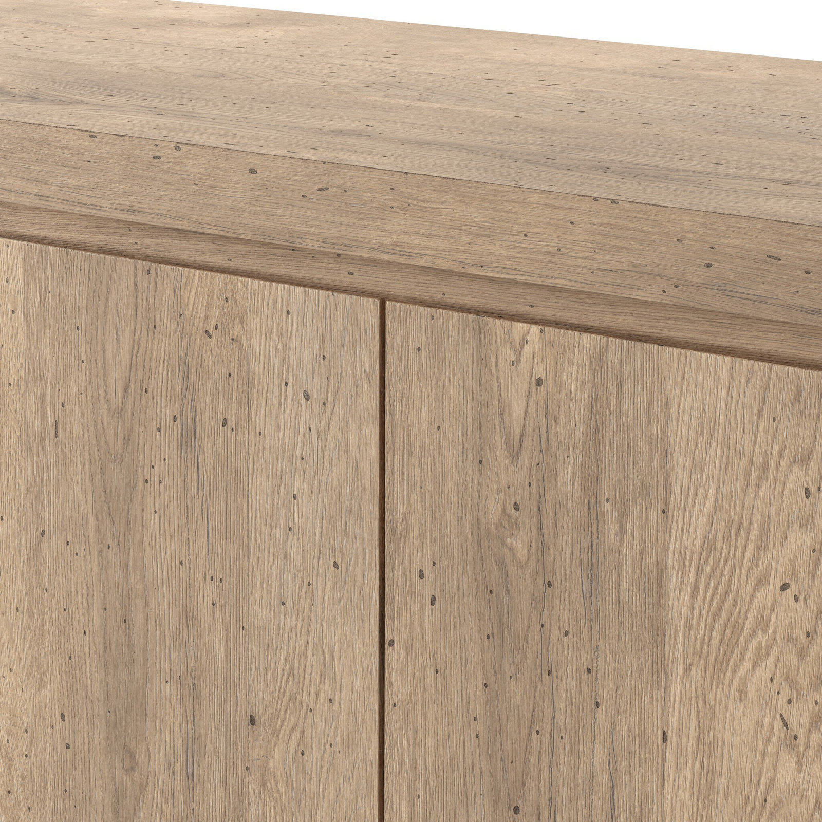 Lockney 95" Media Console, Whitewash Rustic Wormwood Oak