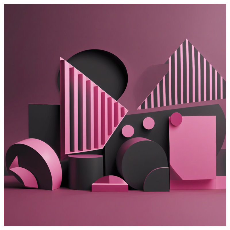 Pink Geometric Shapes Double Sided Throw Pillows, 26 x 26 inches