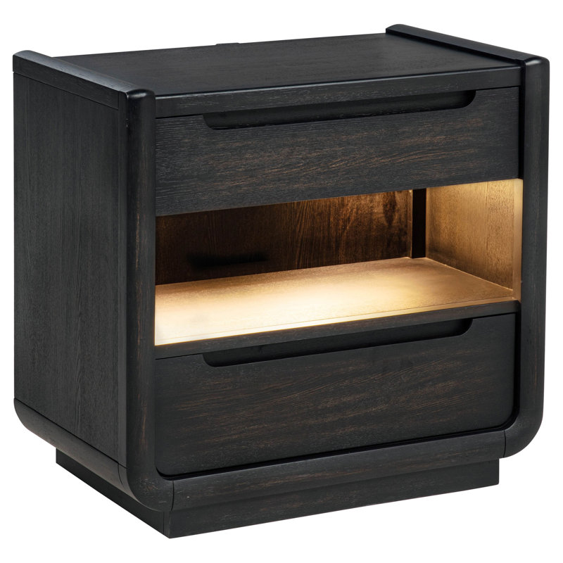 4-Piece California King Bedroom Set Burnished Black, 4 Pcs: Bed, Nightstand, Dresser, Mirror
