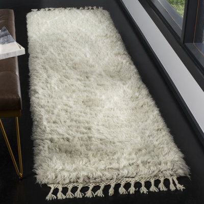 Powell Hand Tufted Nz Wool/Cotton Southwestern Rug in Grey/Ivory