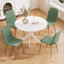 Ensemble de table de salle à manger 5 pièces avec 4 chaises en velours-1592802006-1592802001