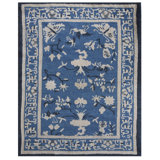 Antique Light Blue Color Square Shape Chinese Ningxia Rug