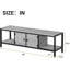 Meuble télé 58 po gris rustique, console média imperméable avec pieds et tablettes réglables-588765867-588765864