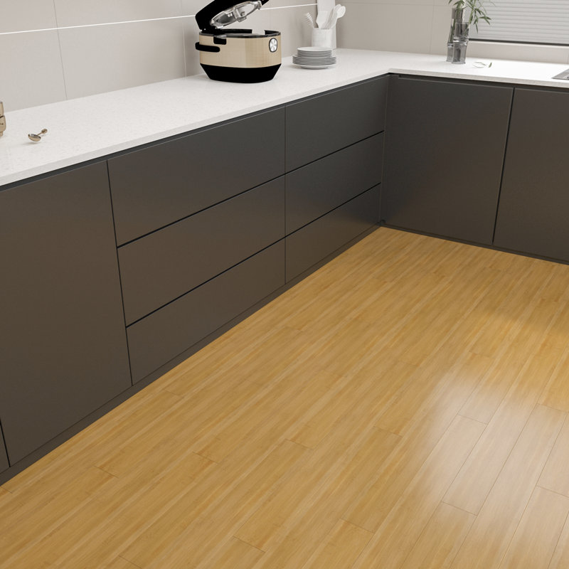 Plancher en bambou massif pré-fini miel clair 40,15 po x l 5,11 po x T 0,6 po (20 pieds carrés / caisse)