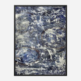 Big Blue On Giclee Canvas Hand Embellished Art