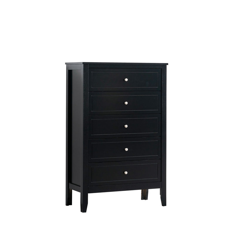 Daniel  5 Drawer Chest  Black, Black
