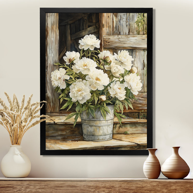 Paulette - impressions murales florales, H 20 po x l 12 po, Picture Frame Print, Noir, noir, noir, noir