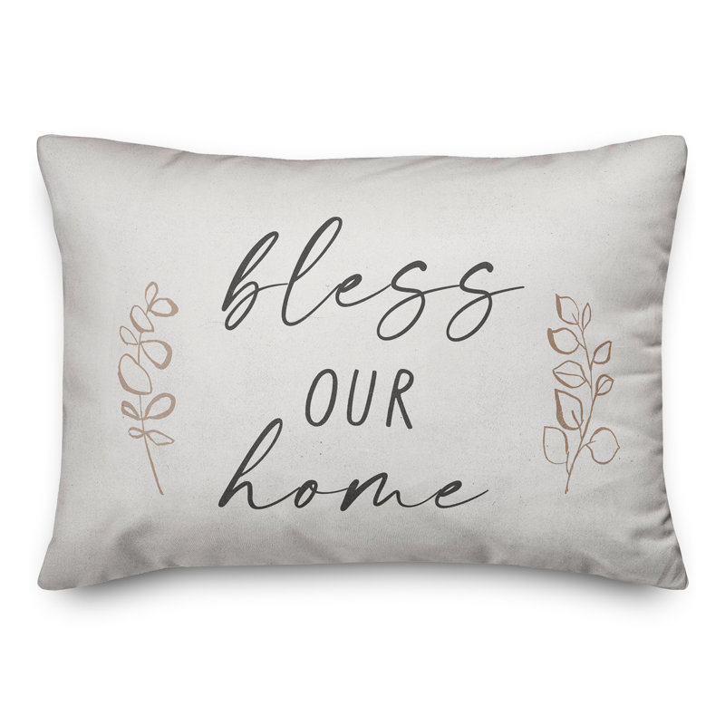 Coussin intérieur / extérieur Bless This Home Leaf, H 18 po x l 18 po, Carré