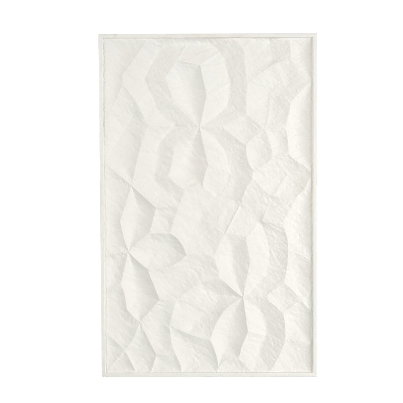White Geometric Textured Metal Wall Sculpture