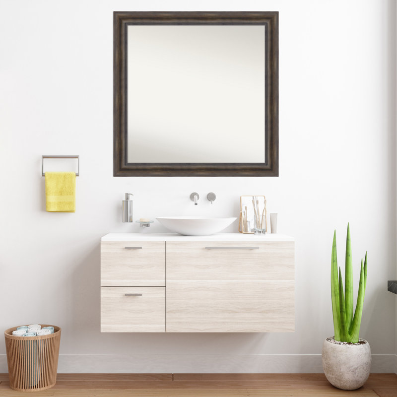 Bostynn Solid Wood Wall Mirror, Square, 35.5" H x 35.5" W