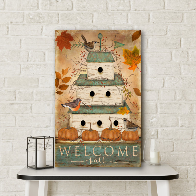 "Welcome Fall", reproduction d’art sur toile tendue, H 26 po x l 18 po x P 1,5 po