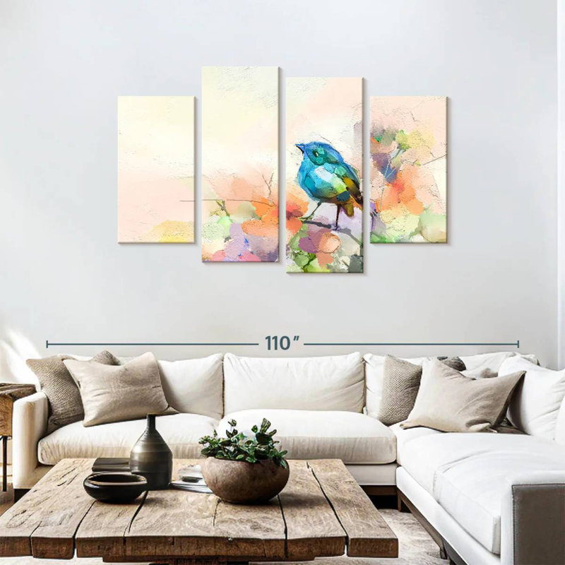 Oiseau Brampt abstrait, H 48 po x l 75 po