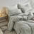 MooMee Striped Duvet Cover Set 100% Washed Cotton Linen Like Textured-105229478-112681252