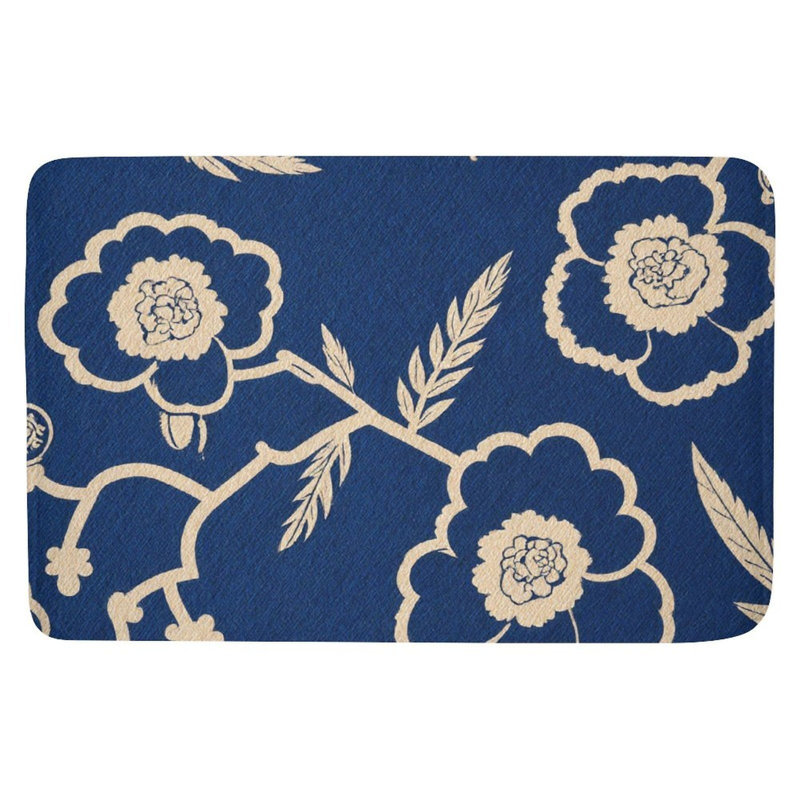 Tapis de bain bleu marine pour salle de bain, 16 x 24