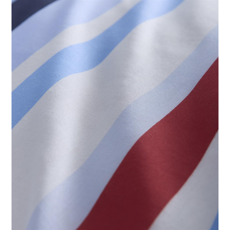 Wetumka Cotton Blend Striped Bedding with Pillowcases, Blue, Super King Duvet Cover + 2 Standard Pillowcases
