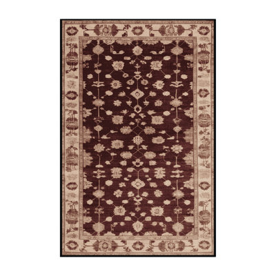 Machine Washable Overdyed Black Area Rug