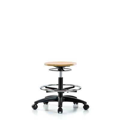 Beatriz Adjustable Height Ergonomic Lab Stool with Footring Pedestal Base