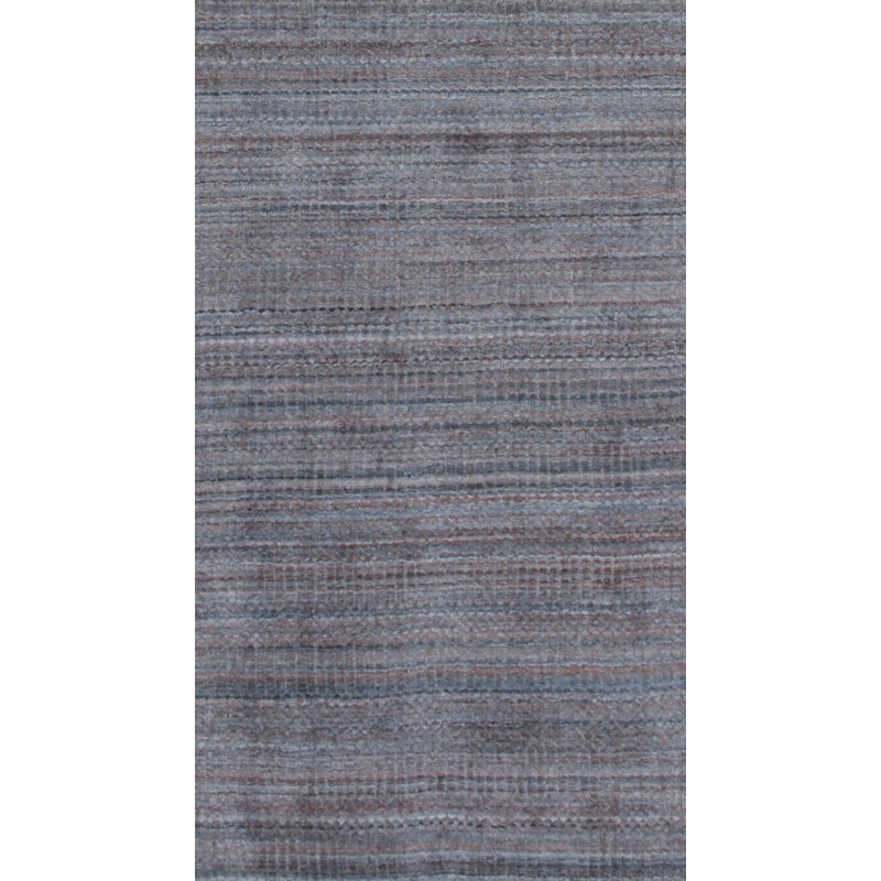 Multicolor Hand-Knotted Wool Striated Jewel Tones Geometric Modern Contemporary Carpet Rug, 2' x 4'