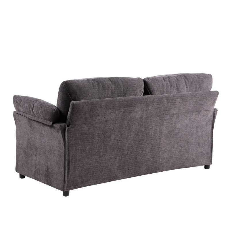 Lehew Fabric 70.05'' Reception Loveseat, Dark Gray