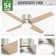 54" Advocate 4 - Blade LED Smart Flush Mount Ceiling Fan with Remote Control and Light Kit Included