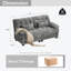 Causeuse 67 po - dossier réglable à 4 positions, 350 lb / assise, tissu chenille doux, 2 coussins décoratifs, assemblage facile