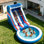 Relancez l'eau gonflable de qualité commerciale de 24 pieds pour les enfants adultes, glissières d'eau d'adultes résistantes de PVC avec la grande piscine d'eau hermétique, glissade d'eau bleue avec le ventilateur 950W pour l'extérieur