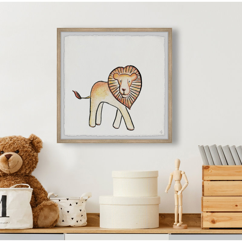 «Carwell Walking Lion», reproduction encadrée, H 18 po x l 18 po x P 1,5 po