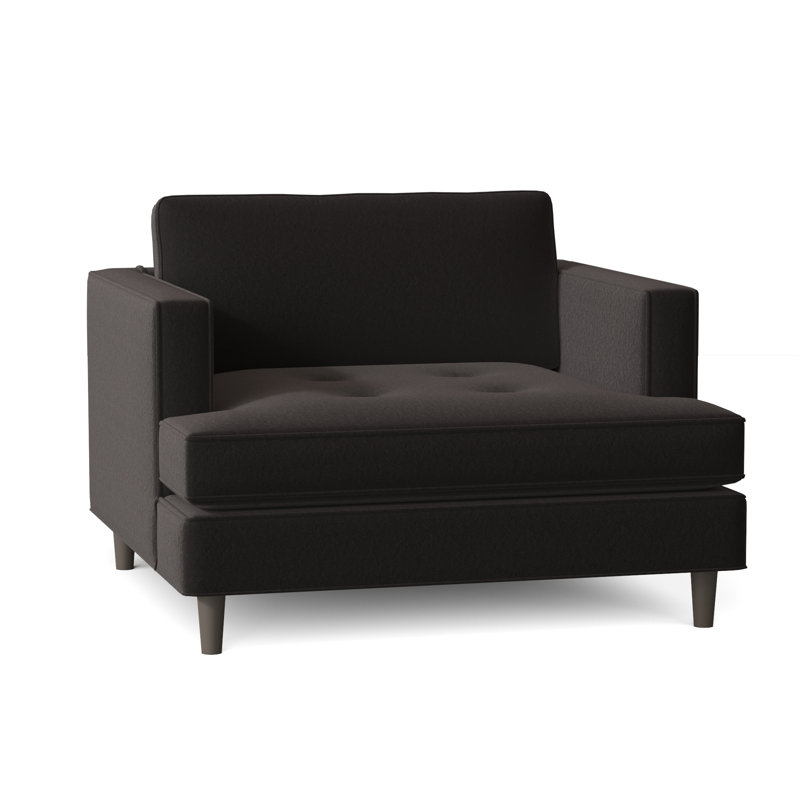 Upholstered Armchair, Bella Asphalt Performance Velvet