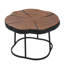 Table basse centrale irrégulière de 68,5 cm (27 po) avec plateau, finition bois rustique, structure en métal noir, charge maximale de 60 kg (132 lb), idéale pour un coin créatif. Des tons contemporains et naturels.