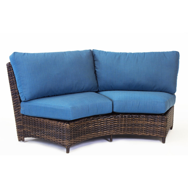Losey 86'' Wide Metal Loveseat with Cushions, Dupione Peridot Sunbrella®, Espresso