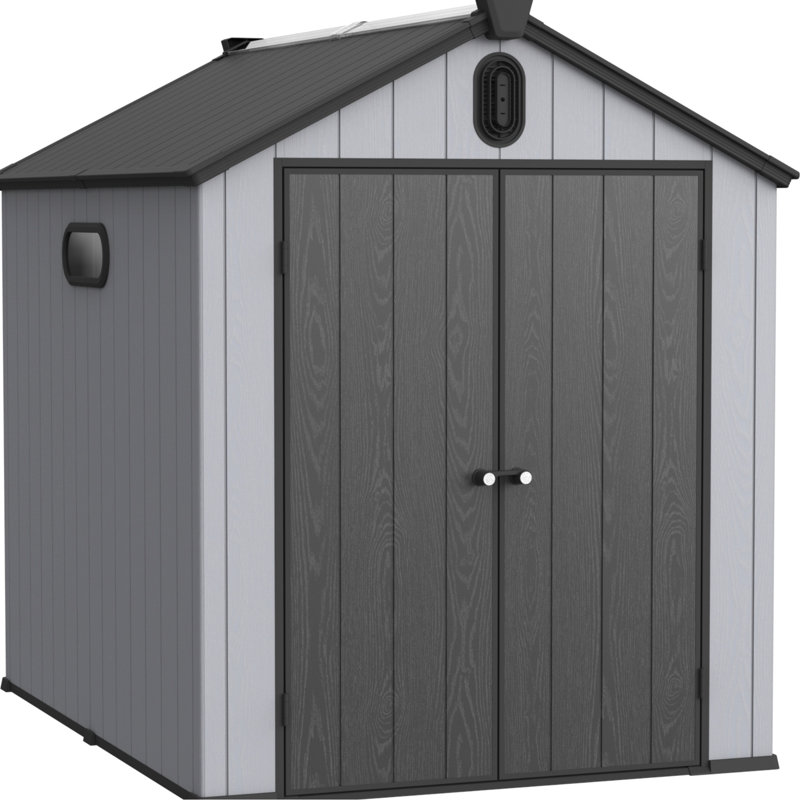 Pièce d'équipement extérieur 6 * 8pi avec imperméabilisation - plastique, compartiment de rangement de jardin intérieur spacieux