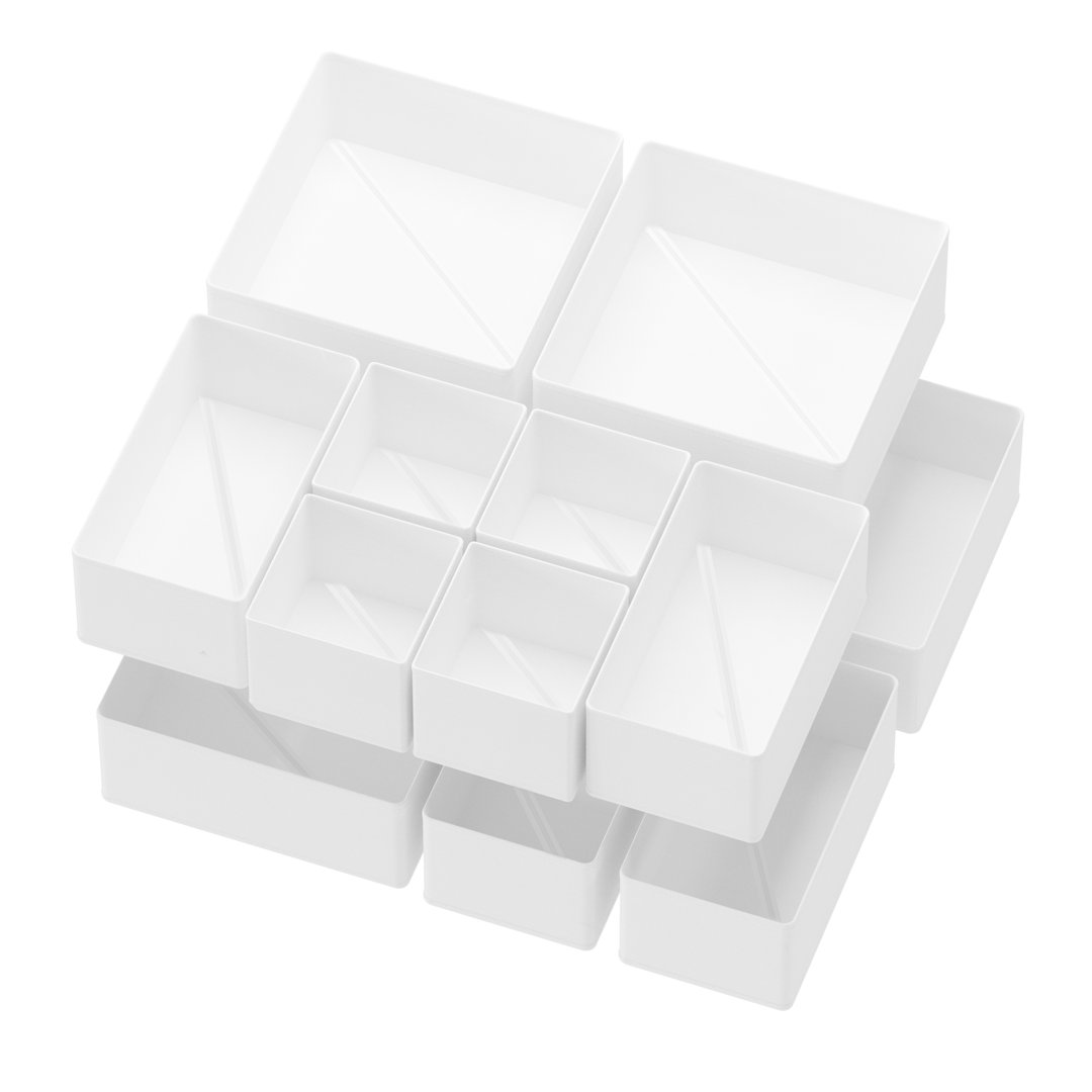 12-Pack Drawer Organizer Bins for Clothes, Nursery and Closet Storage Dividers for Baby Clothes, Underwear, and Socks SpaceAid 