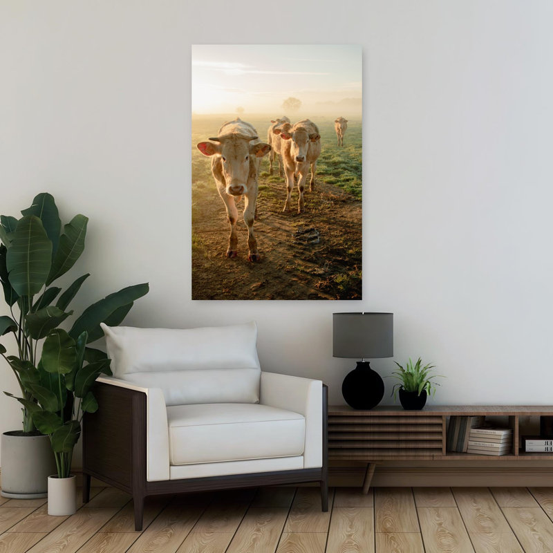 Misty Morning Cows by Anke Sol - Wrapped Canvas Print, 91.44 cm H x 60.96 cm W