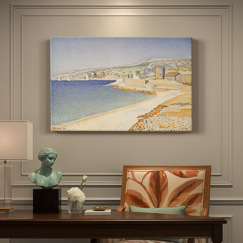 Cassis, Cap Lombard (Opus 196) - Paul Signac - Toile tendue avec châssis - 1889, 12 x 18