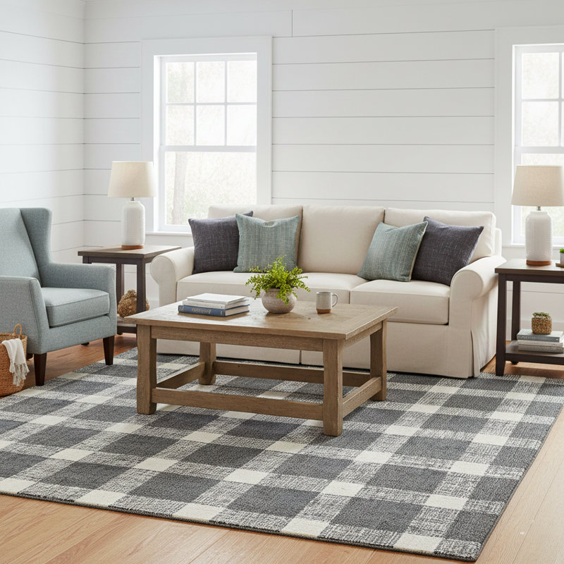Ashleigh Hand Tufted Wool Indoor Rug, Rectangle 5' x 7'6"