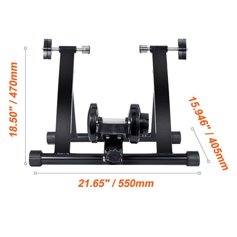 Support pour vélo, support à vélo stationnaire magnétique pour roues de 26 à 29 po, moteur à faible bruit, entraîneur de vélo pliable pour l'exercice intérieur, avec levier à dégagement rapide et élévateur de roue avant