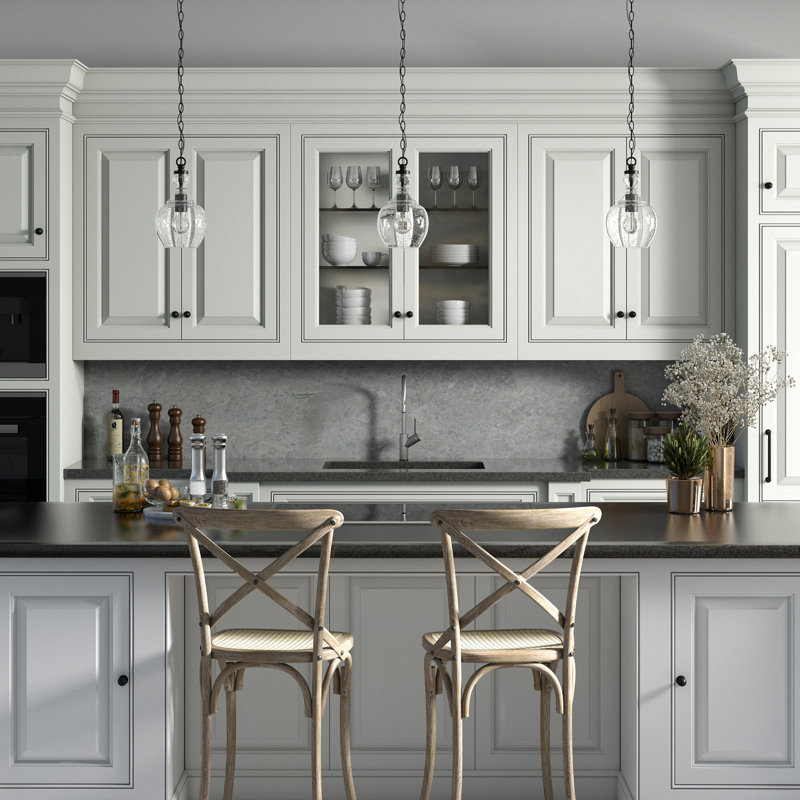 Verona 1 - Light Single Pendant, Blackened Bronze, Seeded