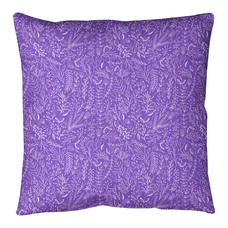Coussin de sol floral Katelyn Elizabeth Ditsy, 28 po x 28 po, Mauve / Blanc