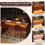 Ensemble de table de salle à manger moderne à éclairage DEL avec 4 tabourets de bar, finition en marbre noir et conception à hauteur de comptoir pour une utilisation polyvalente
