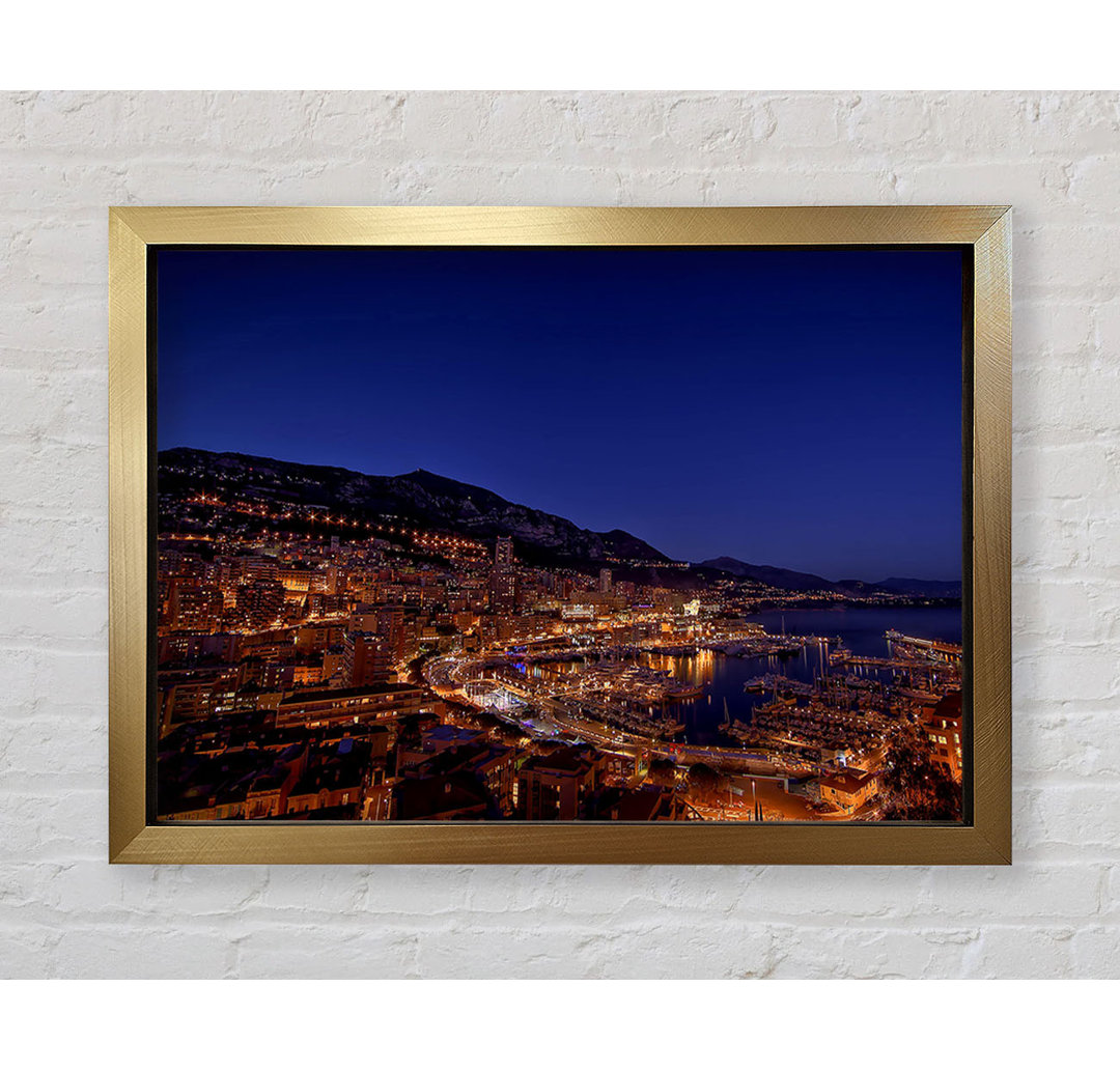 Monte Carlo Night Lights - Einzelne Bilderrahmen Kunstdrucke