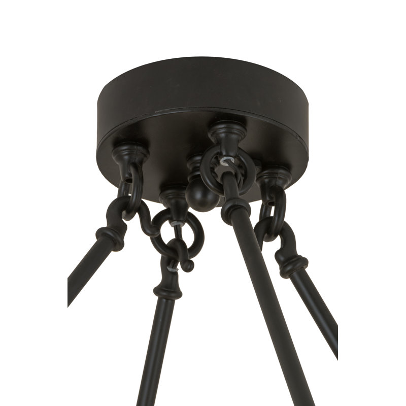 20 - Light Chandelier, Blackwash, Clear
