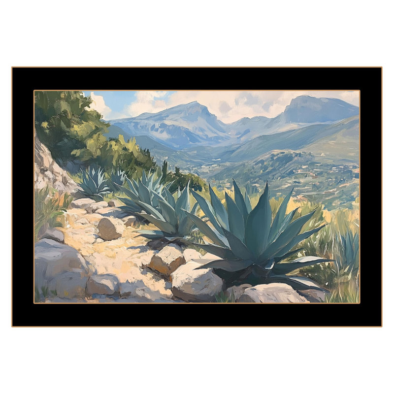 «Valley View» Byheidi Kuntz, reproduction encadrée prête à accrocher, cadre noir