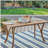 Outdoor 59 Inch Rectangular Solid Wood Table Dining Table,Teak Finish-258473334